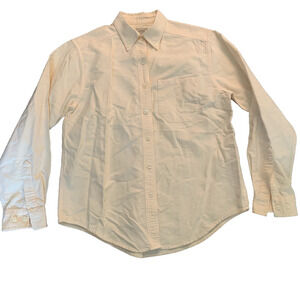 L.L. BEAN WOMEN'S SOFT YELLOW PINPOINT COLLAR LS BUTTON FRONT SHIRT SIZE XS-EUC